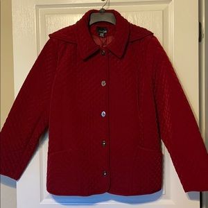Quilted Ladies Deep Red Jacket